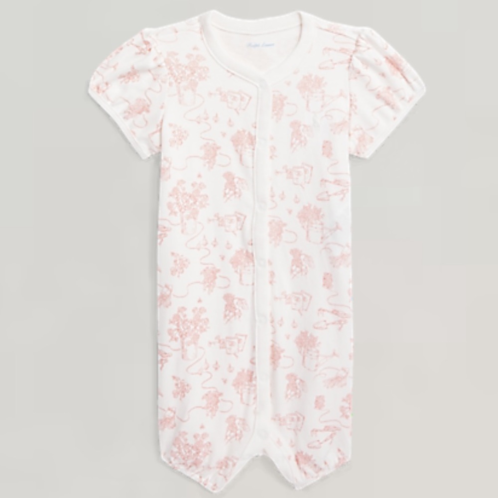 Polo Ralph Lauren Toile Cotton Interlock Bubble
Shortall
Baby Girl Sz 9M